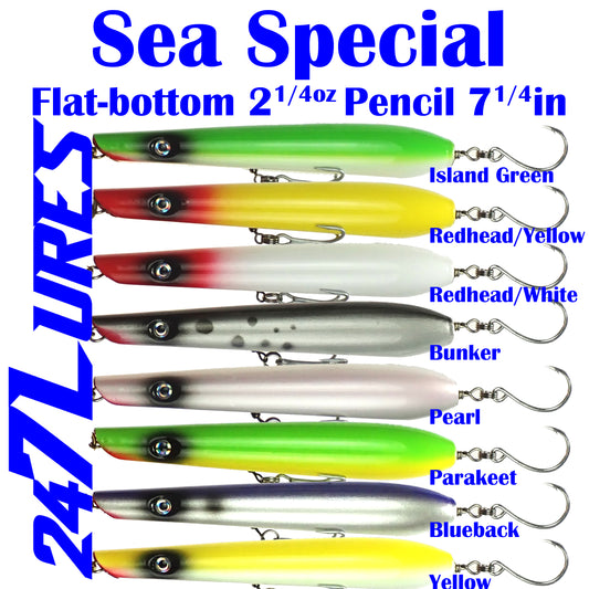 Sea Special Flat-Bottom Pencil Popper 7.25" ~2.75oz