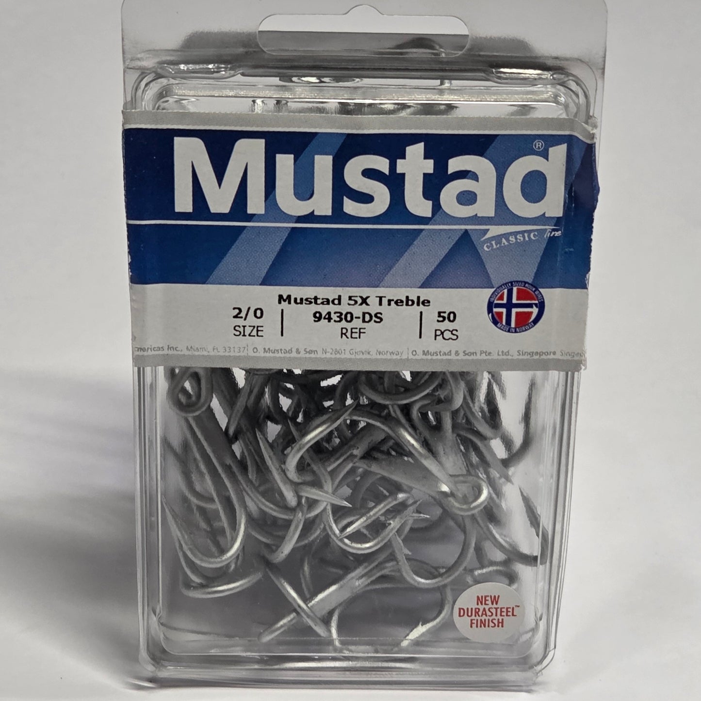 Mustad 5X Treble Hooks 9430-DS - 50pks