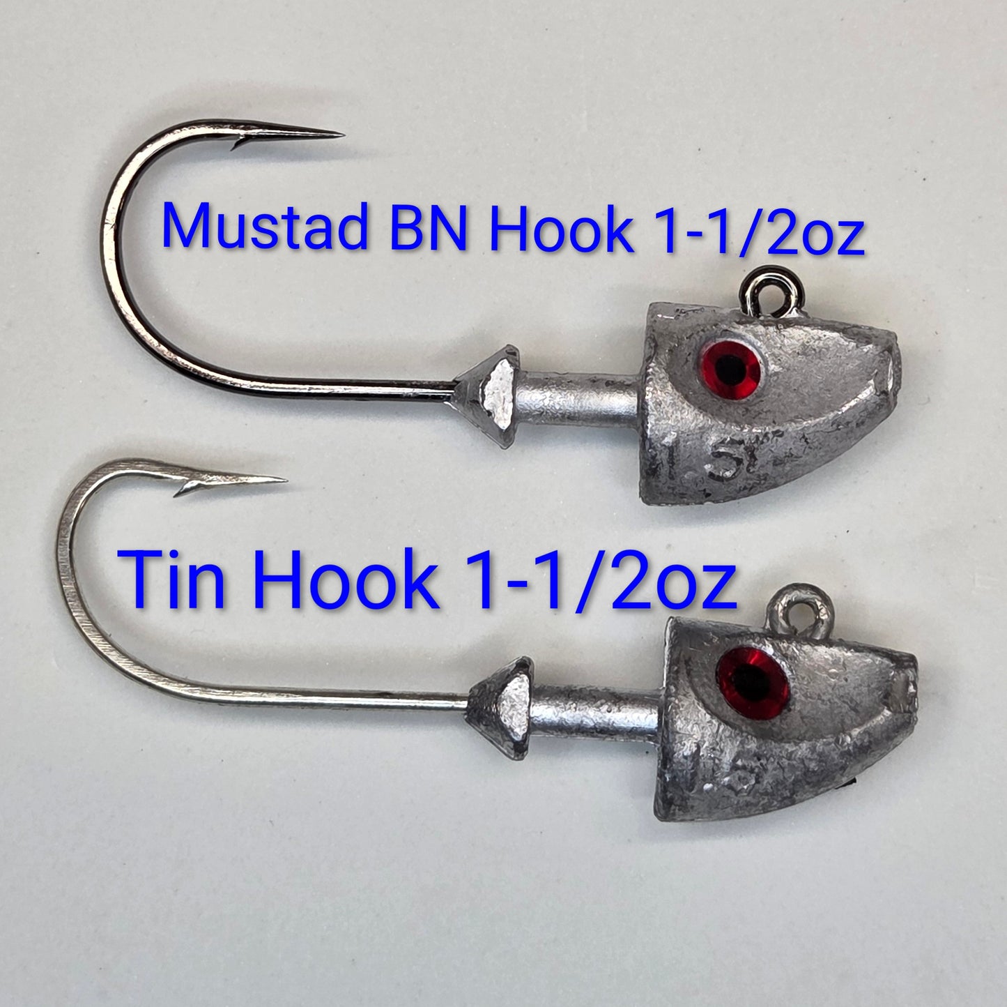 1-1/2oz Tin Hook Long Shank Jighead
