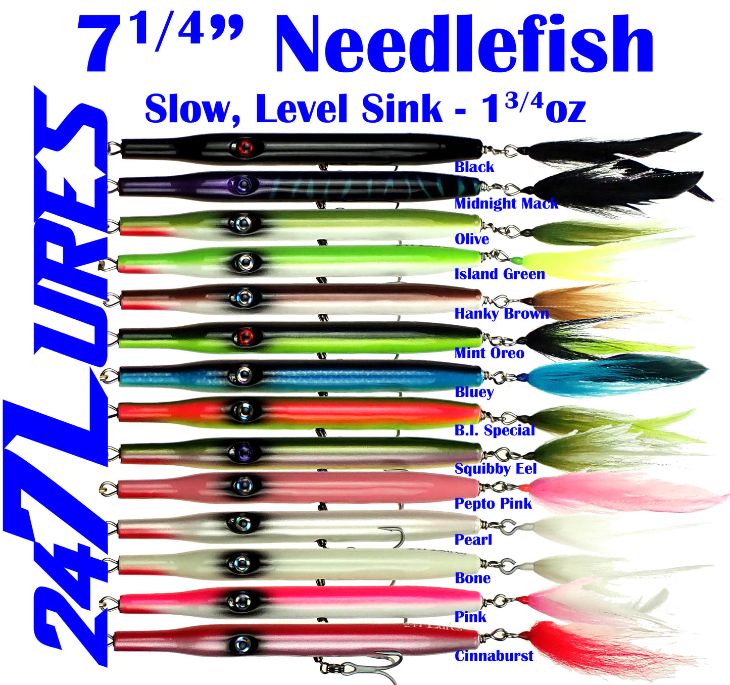 epoxy needle fish lures Charter Grade Perfect Needle: 7" 3oz CG Olive their streamlined design allows them to cut through the wind for long casts Hogy Epoxy Jig with VMC