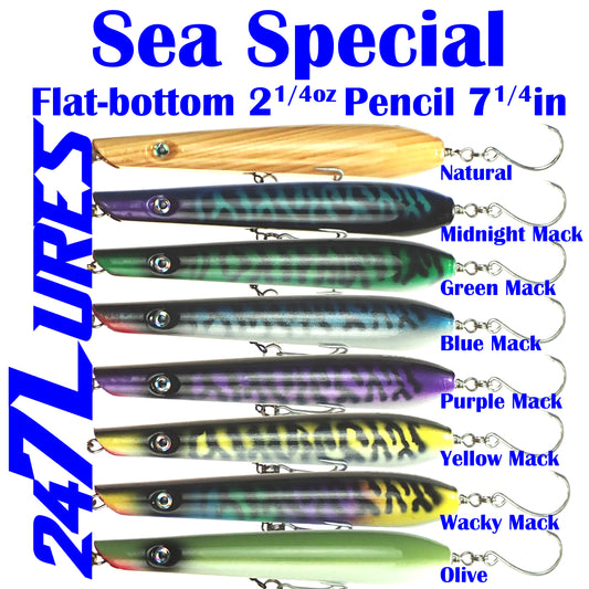 Sea Special Flat-Bottom Pencil Popper 7.25" ~2.75oz