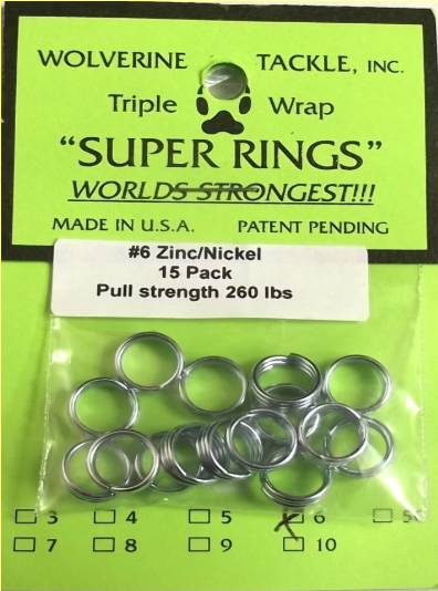 Wolverine "Super Rings" 3-Coil Split Rings - Made in USA