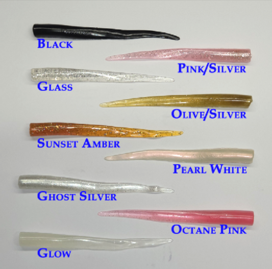 Soft Plastic Tails - 6" Whip-It Eels - Rigged and Ready